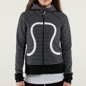 RARE Lululemon Scuba Hoodie Stripe Black White